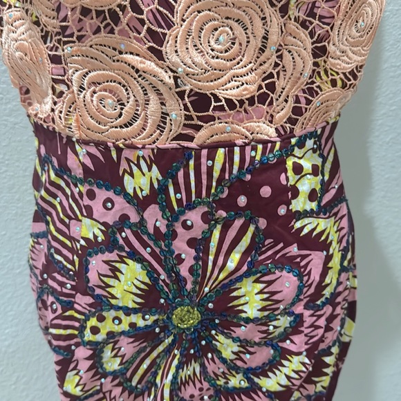 Mermaid dress : Ankara print and lace dress - Picture 4 of 5